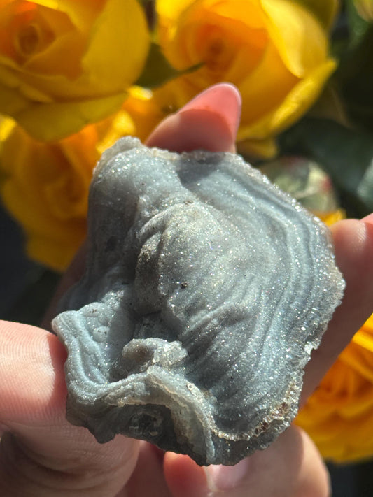 Druzy BlueChalcedony, Galaxy Chalcedony, Blue Chalcedony Specimen, Natural Raw Chalcedony, chalcedony, Fossils, Crystal Gifts,