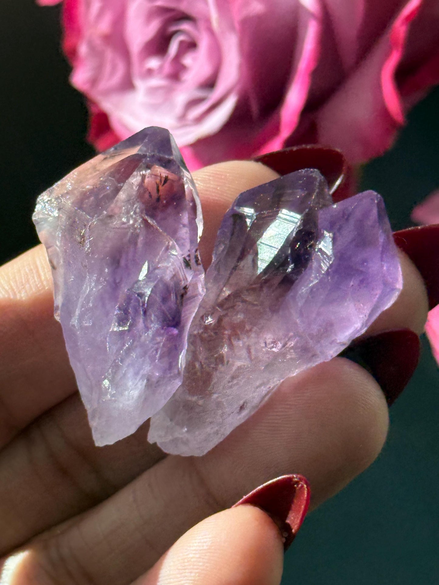 Adorable Twin Amethyst Roots, Amethyst Dragons Tooth, Raw Amethyst, Crystals for wire wrapping, Crystal Jewelry, Crystal Wholesale