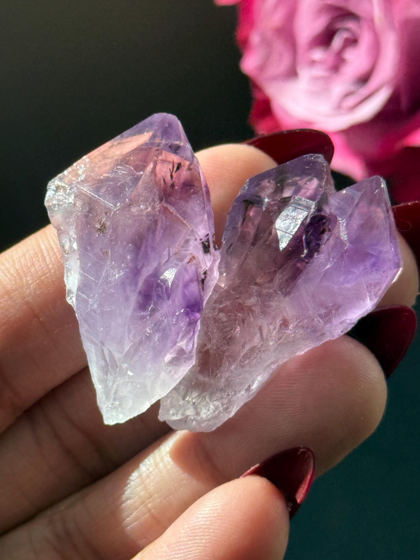 Adorable Twin Amethyst Roots, Amethyst Dragons Tooth, Raw Amethyst, Crystals for wire wrapping, Crystal Jewelry, Crystal Wholesale