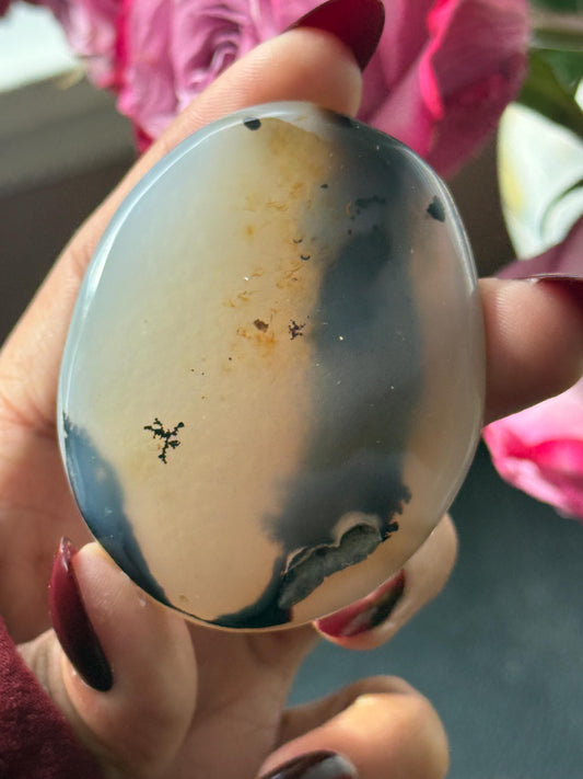 Dendritic Agate Palm stone, Dendrite, Dendritic Agate, Merlinite, Wizard Stone, Stone of Magic, Crystal Gifts, Metaphysical Gifts,