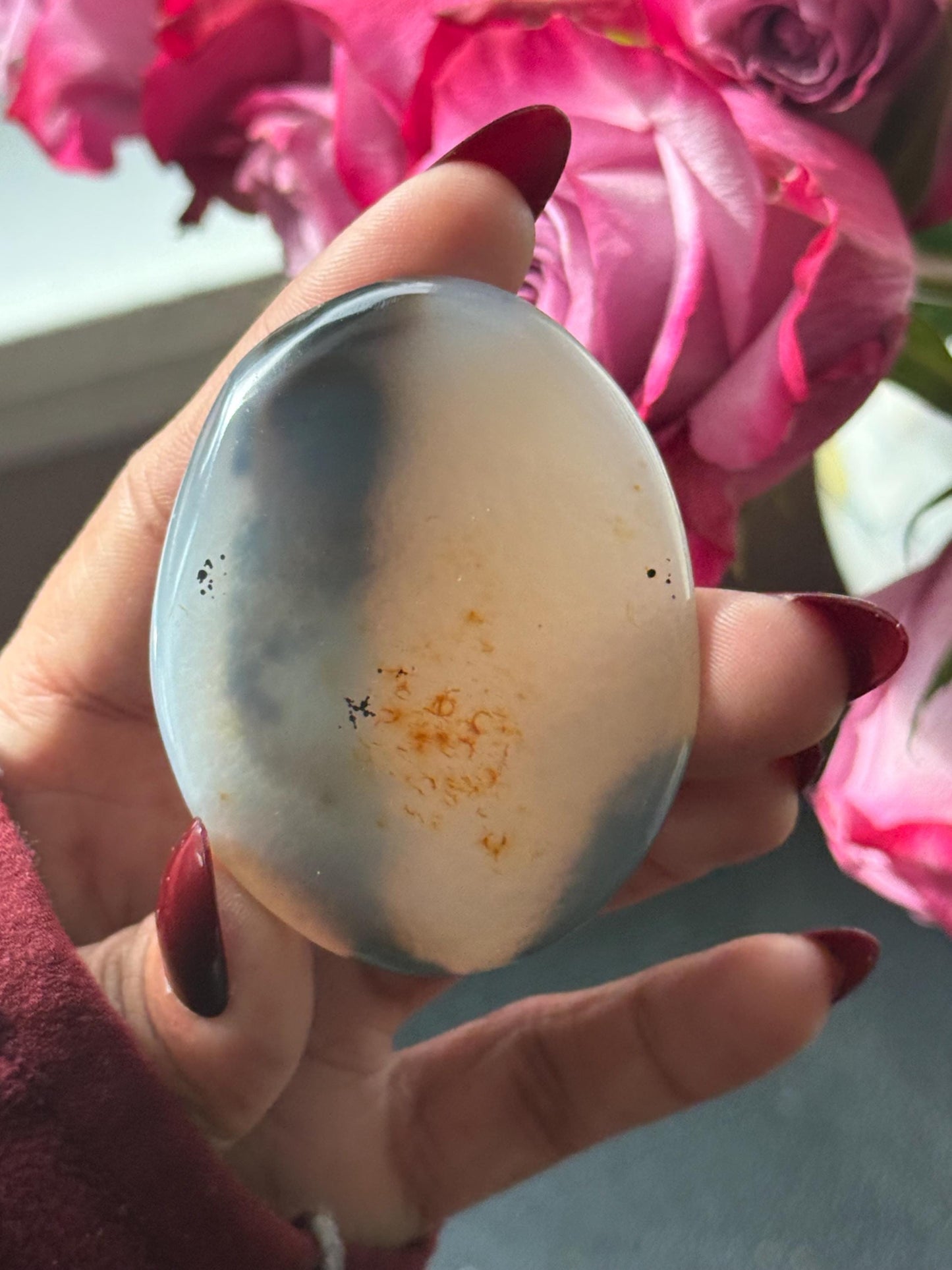 Dendritic Agate Palm stone, Dendrite, Dendritic Agate, Merlinite, Wizard Stone, Stone of Magic, Crystal Gifts, Metaphysical Gifts,