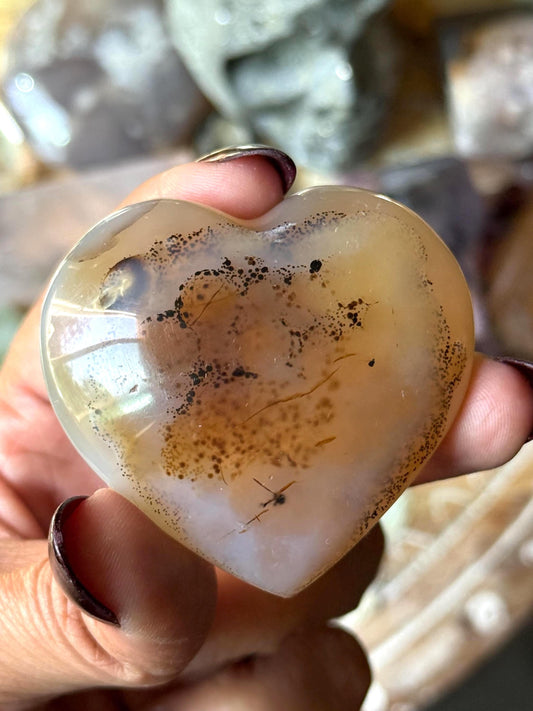 Dendritic Agate Heart, Dendritic Agate, Dendrite, Crystal Hearts, Blue agate Heart, Crystal Gifts, Metaphysical Gifts,