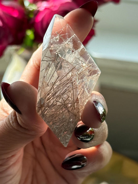 Silver Rutilated Quartz, White Rutile, Titanium dioxide mineral, Rutilated Quartz, Rutile Quartz, Crystal Gifts, SMALL