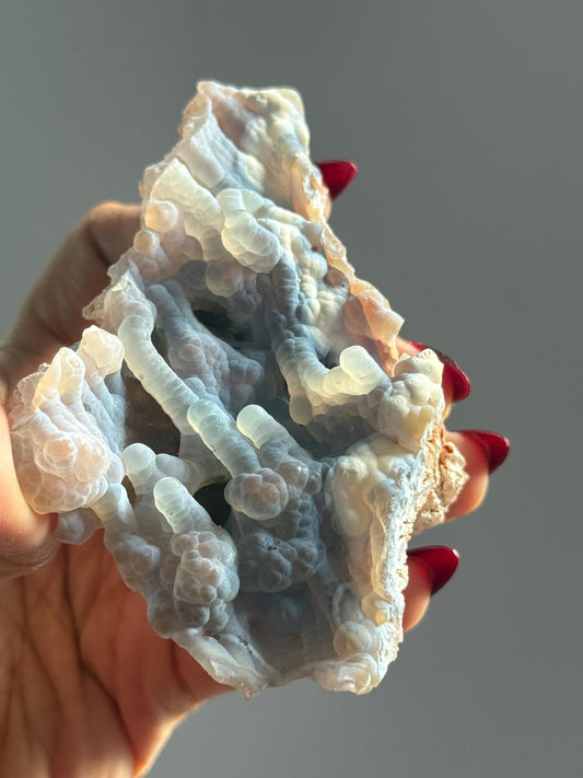 Rare Orca Agate Specimen – Raw Botryoidal Chalcedony Crystal, Natural Mineral Fossil, Collector’s Healing Stone Gift