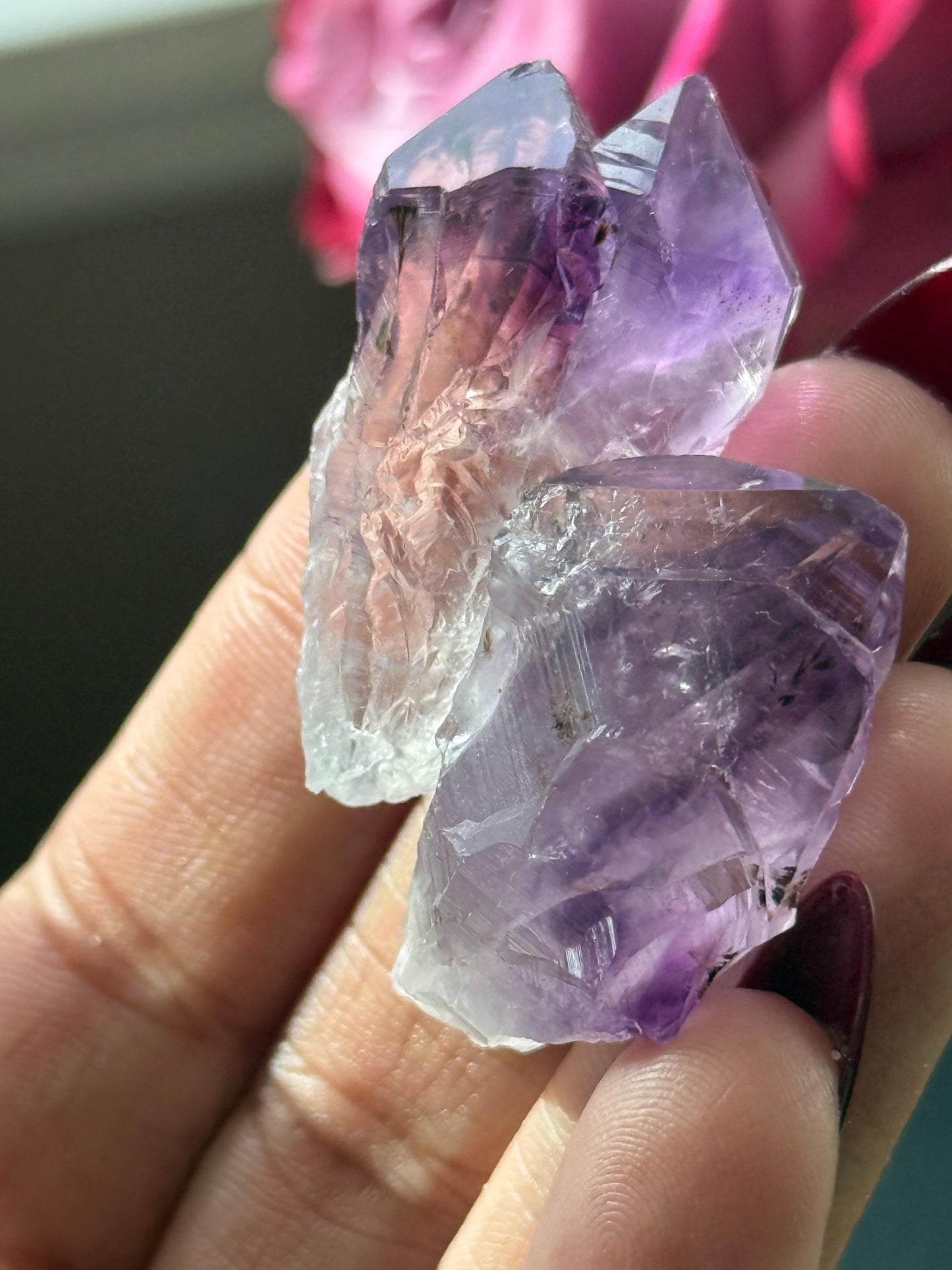 Adorable Twin Amethyst Roots, Amethyst Dragons Tooth, Raw Amethyst, Crystals for wire wrapping, Crystal Jewelry, Crystal Wholesale
