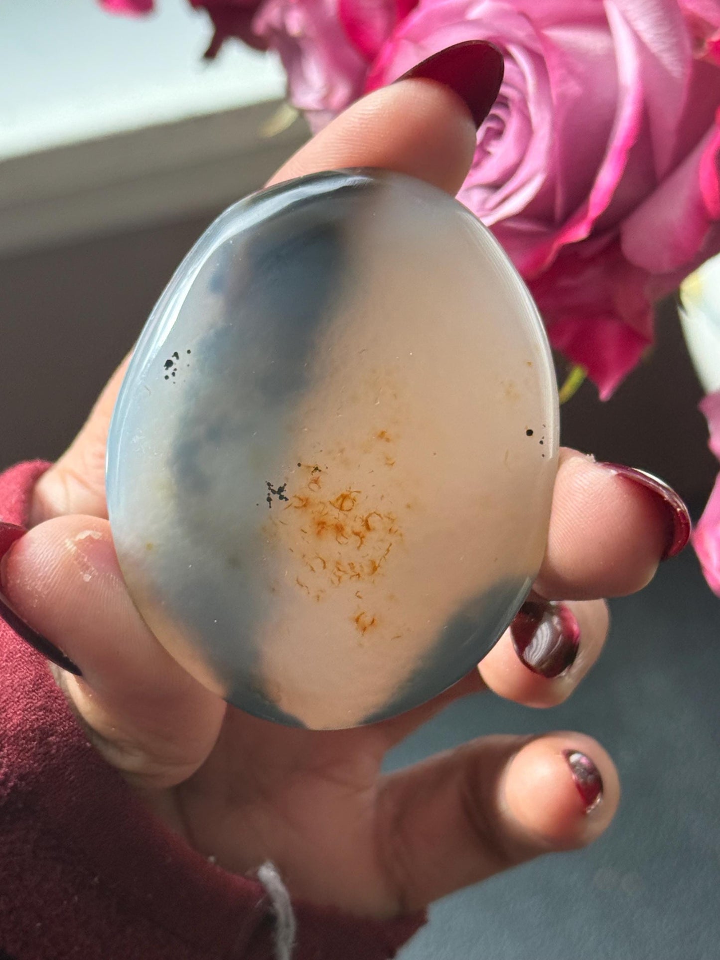 Dendritic Agate Palm stone, Dendrite, Dendritic Agate, Merlinite, Wizard Stone, Stone of Magic, Crystal Gifts, Metaphysical Gifts,