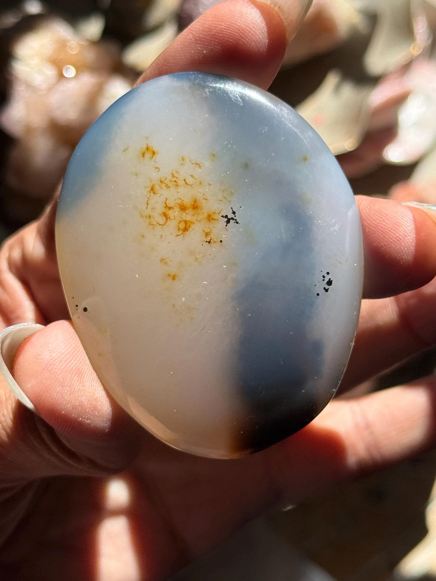 Dendritic Agate Palm stone, Dendrite, Dendritic Agate, Merlinite, Wizard Stone, Stone of Magic, Crystal Gifts, Metaphysical Gifts,