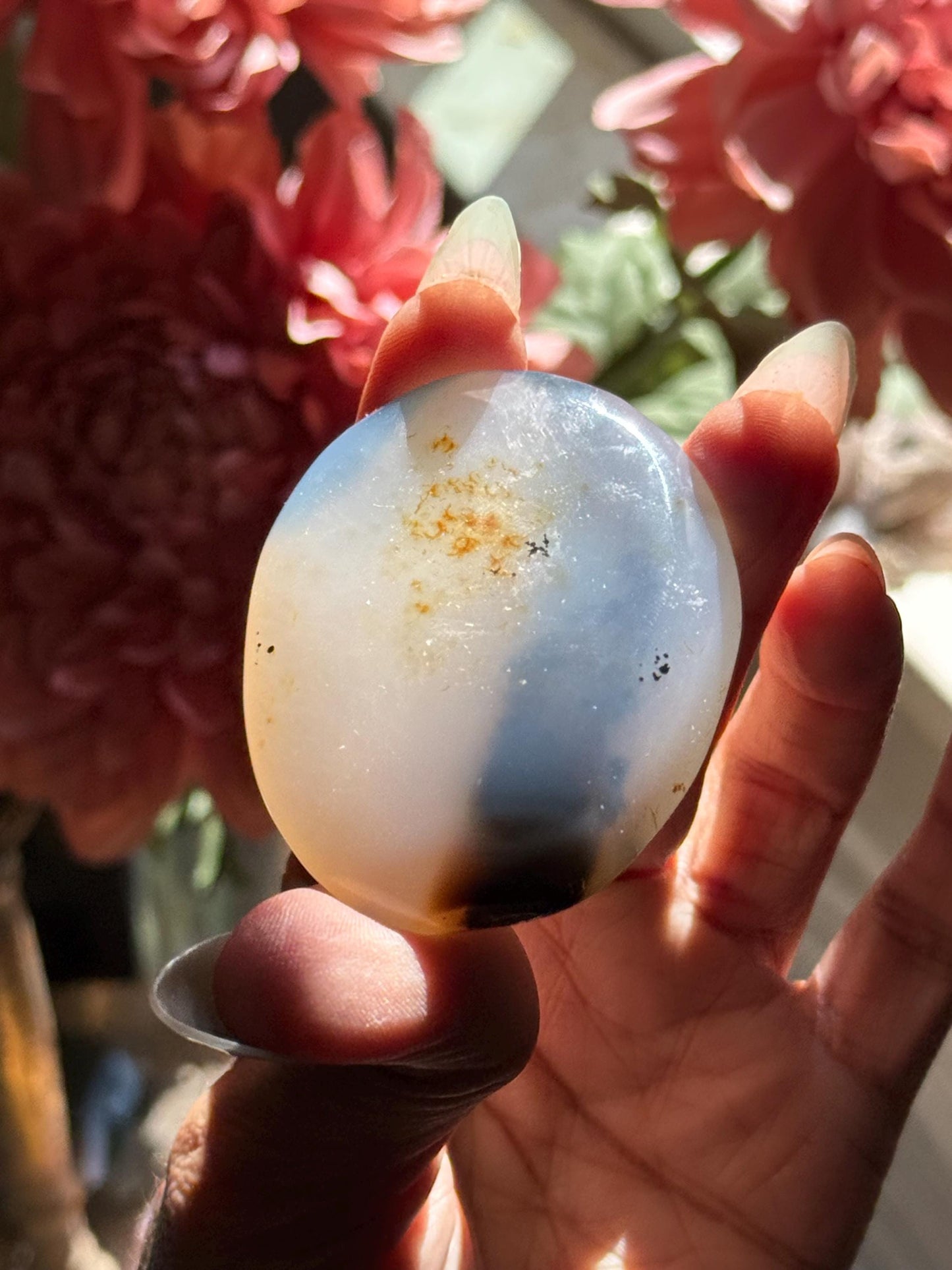 Dendritic Agate Palm stone, Dendrite, Dendritic Agate, Merlinite, Wizard Stone, Stone of Magic, Crystal Gifts, Metaphysical Gifts,