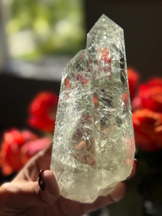 Prasiolite Quartz, Prasiolite Double Terminated Quartz, Twin Flame Quartz