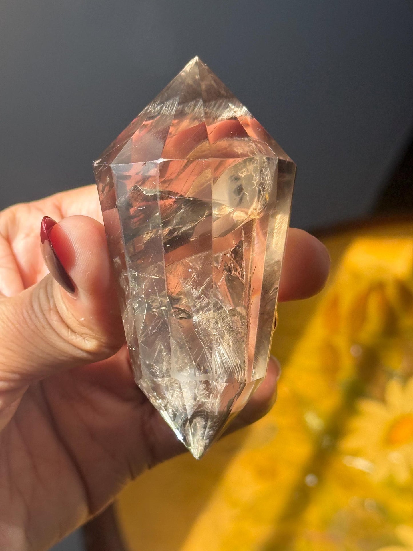 Smoky Quartz Vogel, Faceted Smoky Quartz Crystal, 12 Point Vogel, Healing Crystal, Spiritual & Metaphysical Gift