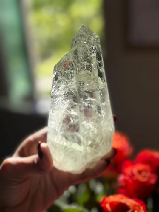 Prasiolite Quartz, Prasiolite Double Terminated Quartz, Twin Flame Quartz