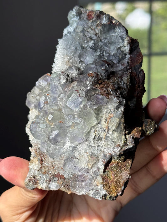 Fluorite with Chalcopyrite, Fluorite with Colorful Pyrite, Peacock Copper, Chalcopyrite, Fluorite, Raw Fluorite, *price reduced*