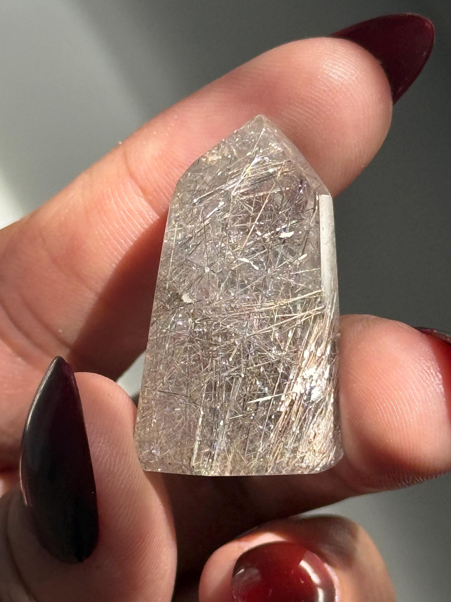 Mini Silver Rutile Quartz, Silver Rutilated Quartz, Inclsuion Quartz
