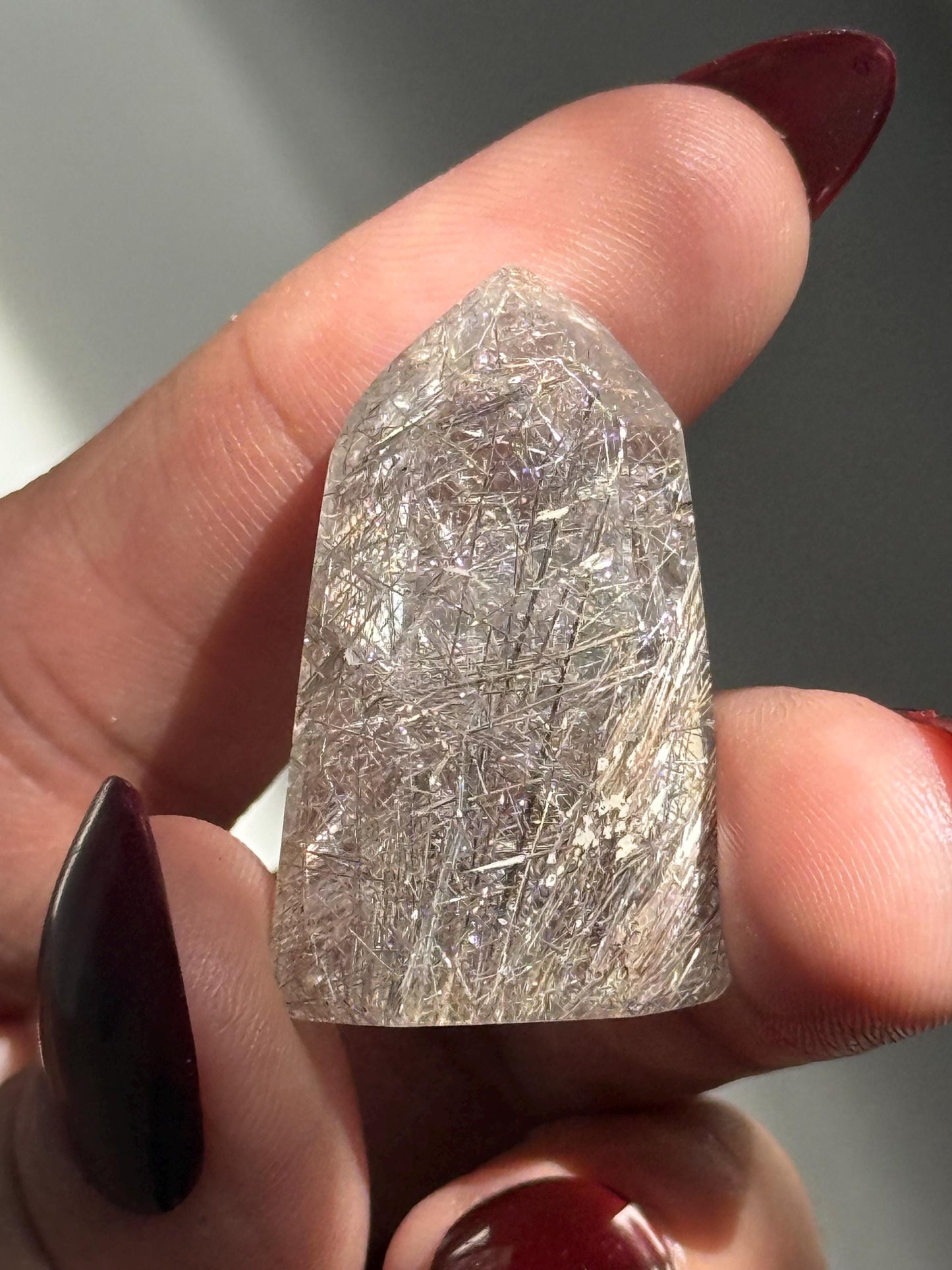 Mini Silver Rutile Quartz, Silver Rutilated Quartz, Inclsuion Quartz