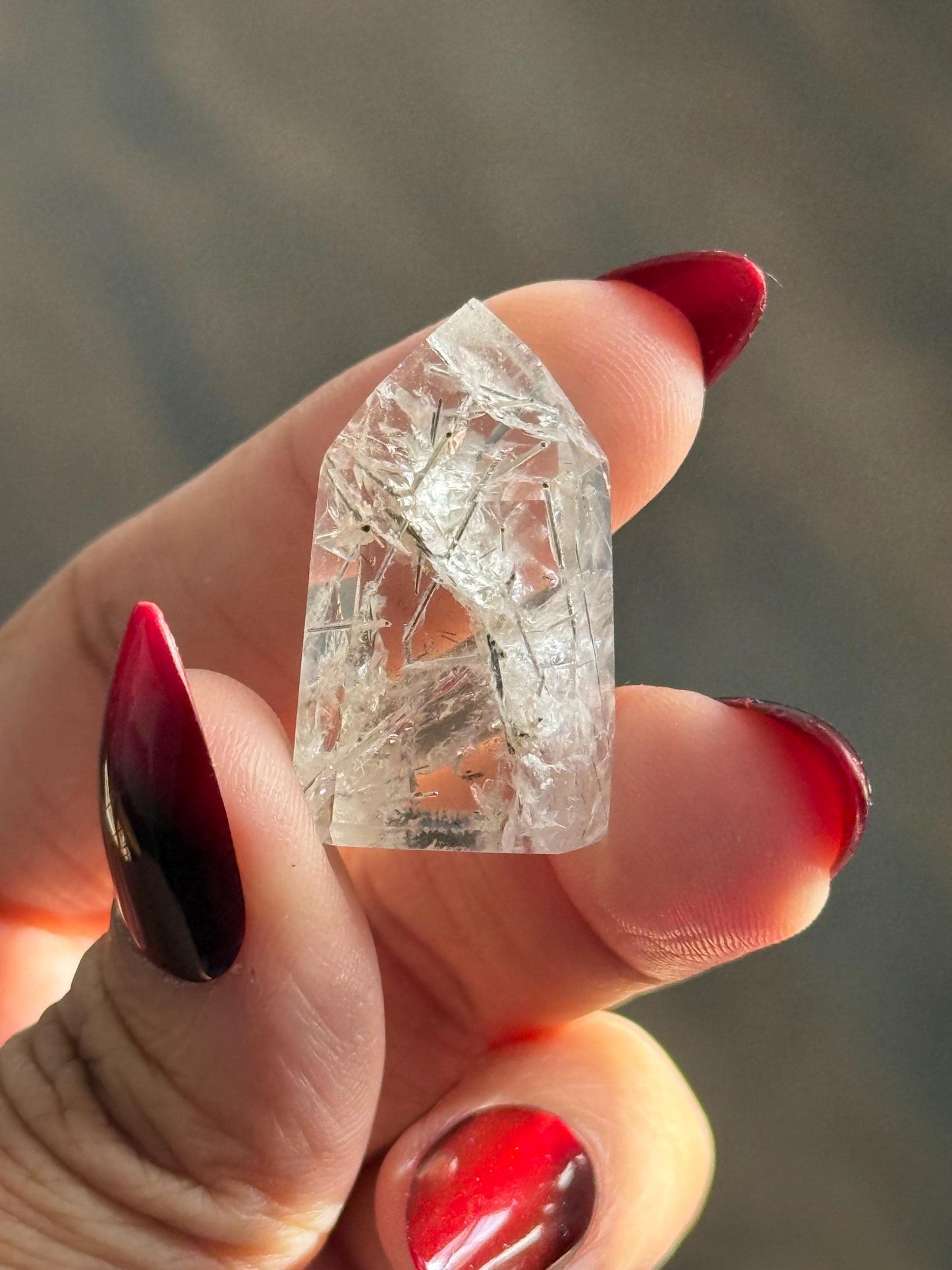 Mini Silver Rutile Quartz, Silver Rutilated Quartz, Inclsuion Quartz