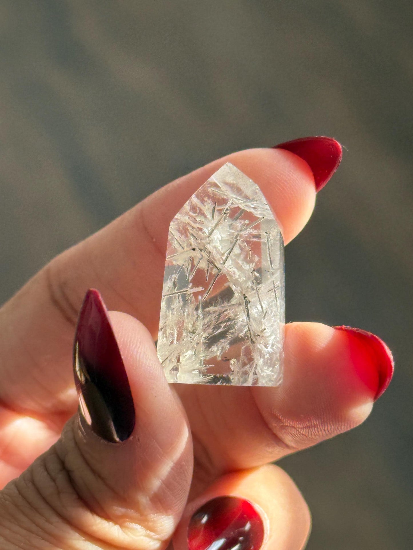 Mini Silver Rutile Quartz, Silver Rutilated Quartz, Inclsuion Quartz