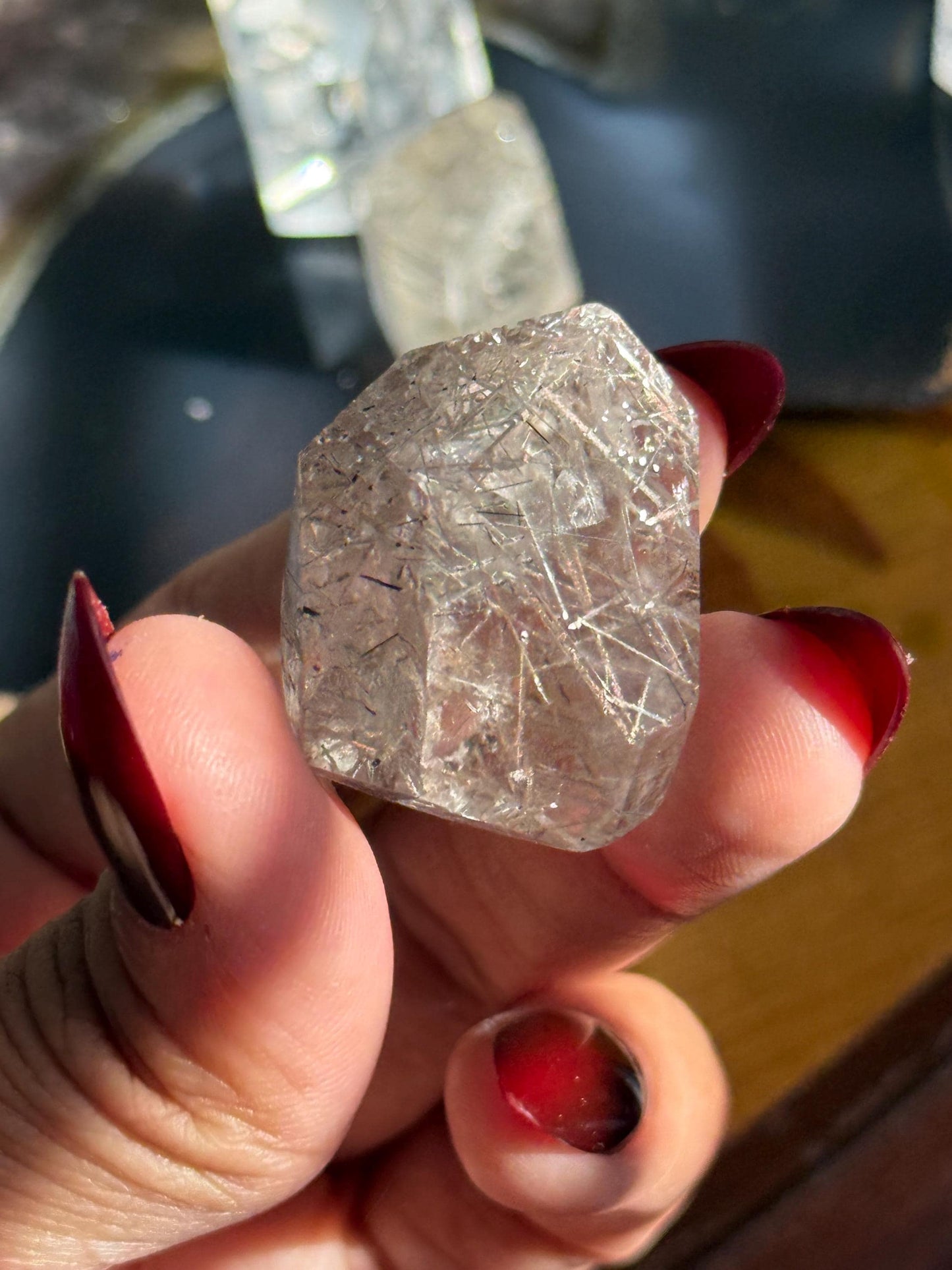 Mini Silver Rutile Quartz, Silver Rutilated Quartz, Inclsuion Quartz