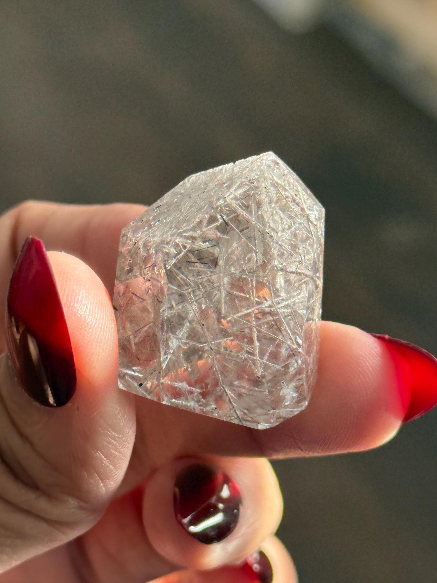 Mini Silver Rutile Quartz, Silver Rutilated Quartz, Inclsuion Quartz