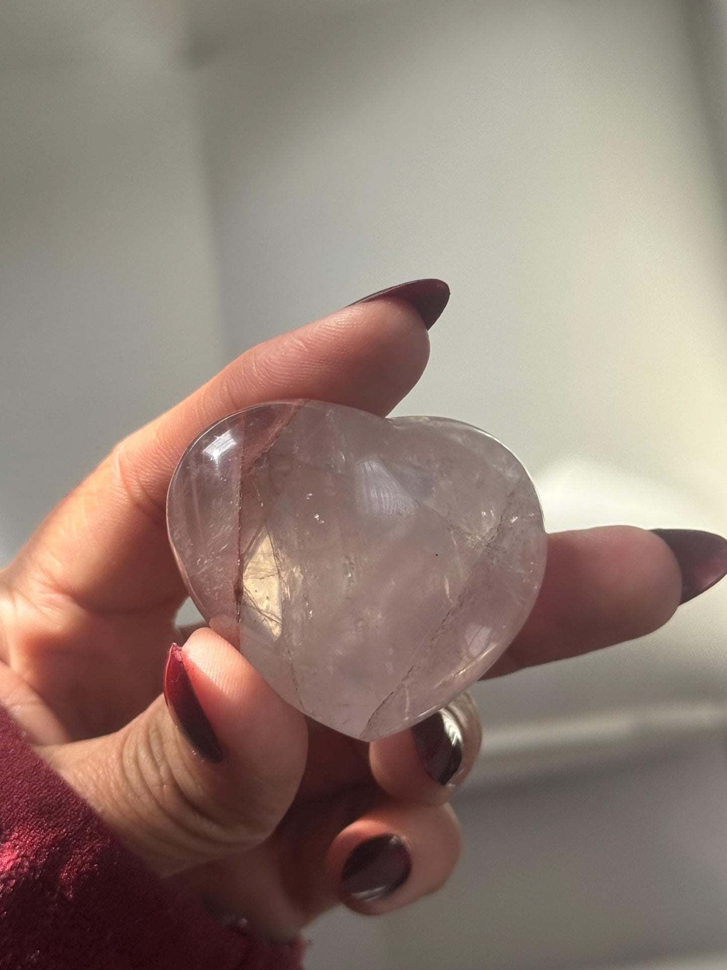 Fire Quartz Heart, Smal Red Fire Quartz Heart, Crystal Gifts, Heart Charms