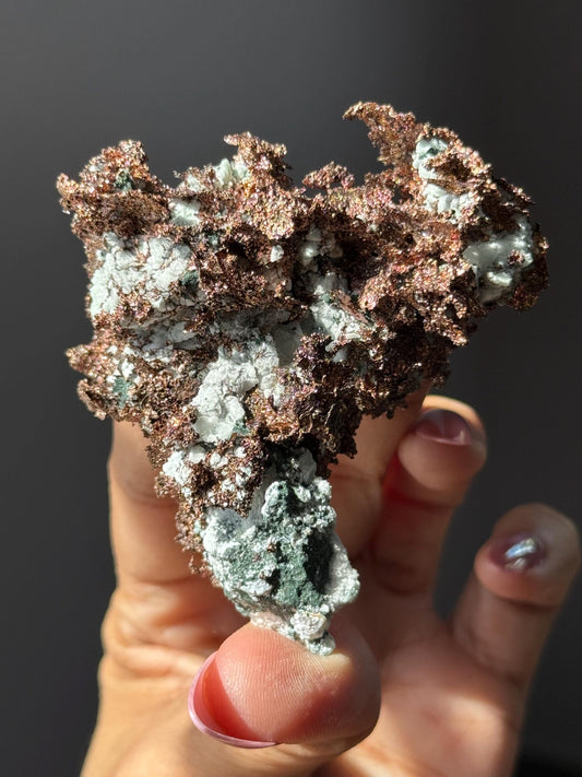 Copper & Blue Aragonite Specimen: Rare Collector Mineral Stone