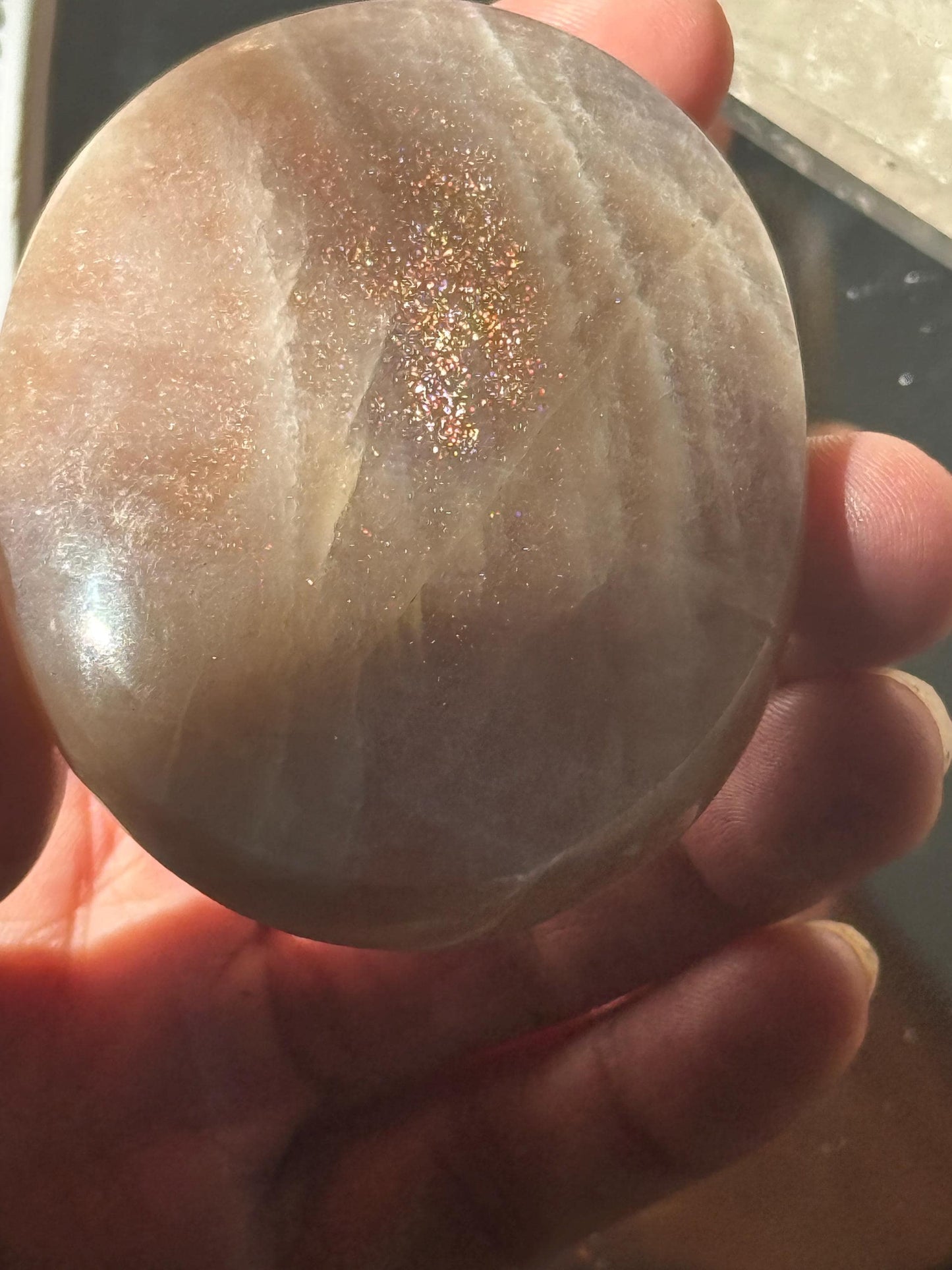 Super Flashy Blue Moonstone, Moonstone, Blue Flash Moonstone, High Grade Palm Stone