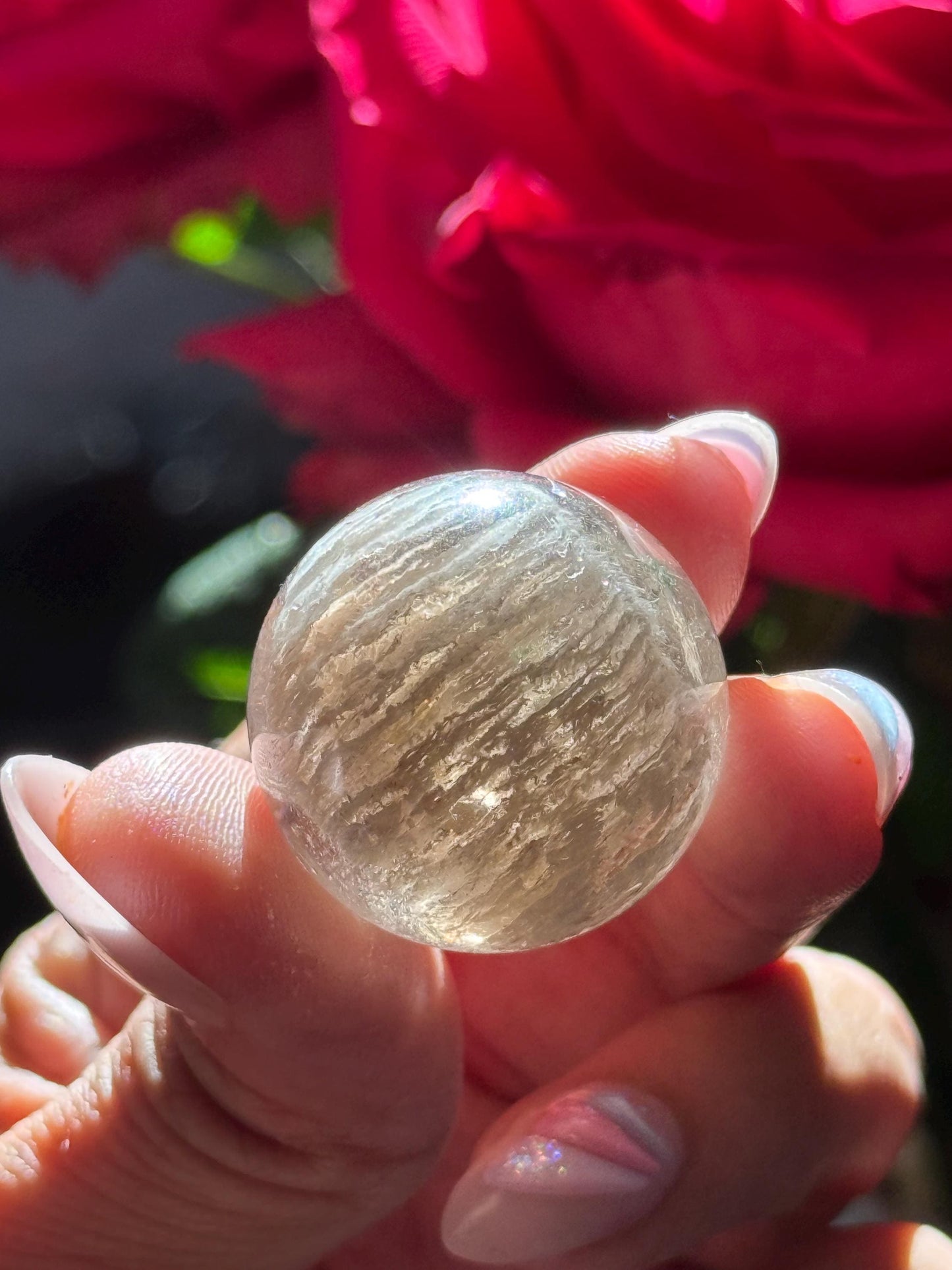 Garden Quartz Sphere, Mica In Quartz Sphere, Thousand Layers Crystal Sphere