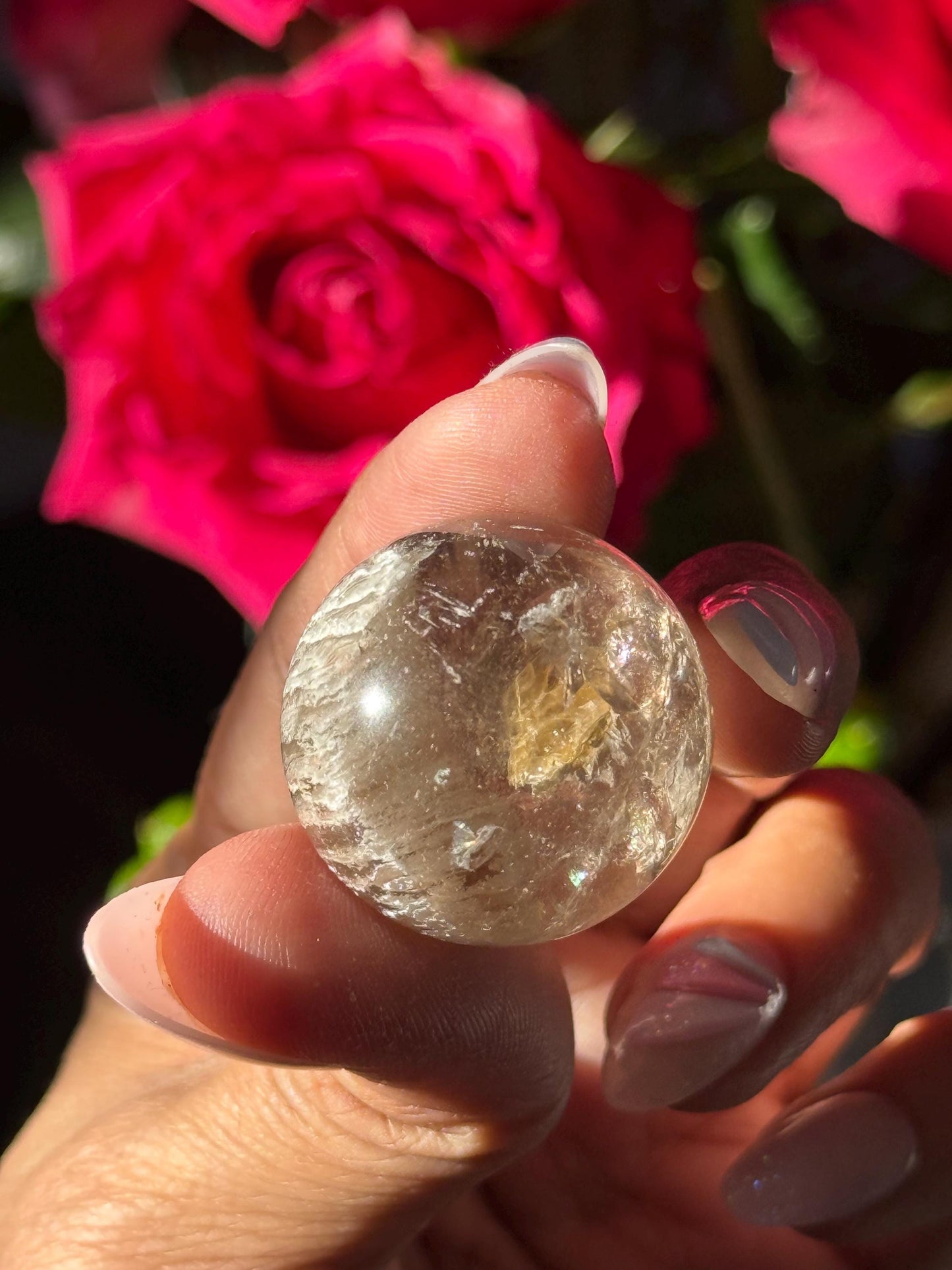 Garden Quartz Sphere, Mica In Quartz Sphere, Thousand Layers Crystal Sphere