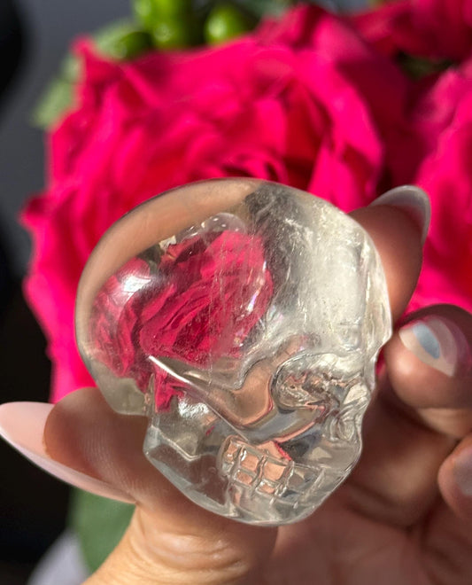 Gemmy Quartz Crystal skull, Hand Carved Crystal skull, Clear Quartz Skull, Crystal Gifts, Metaphysical Gifts, Small
