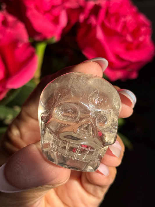 Gemmy Quartz Crystal skull, Hand Carved Crystal skull, Clear Quartz Skull, Crystal Gifts, Metaphysical Gifts, Small