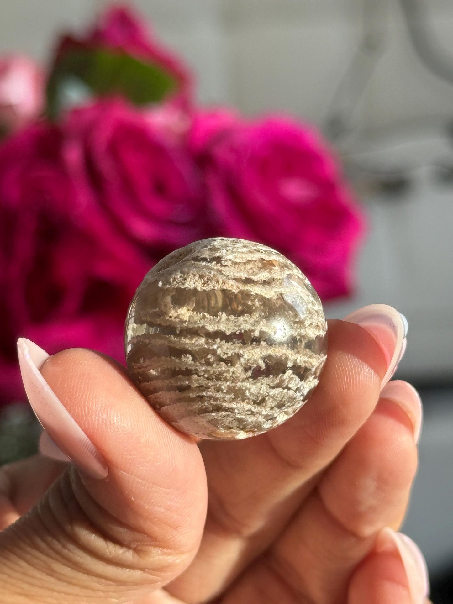 Thousand Layer Crystal Sphere, Mini Lodolite Sphere