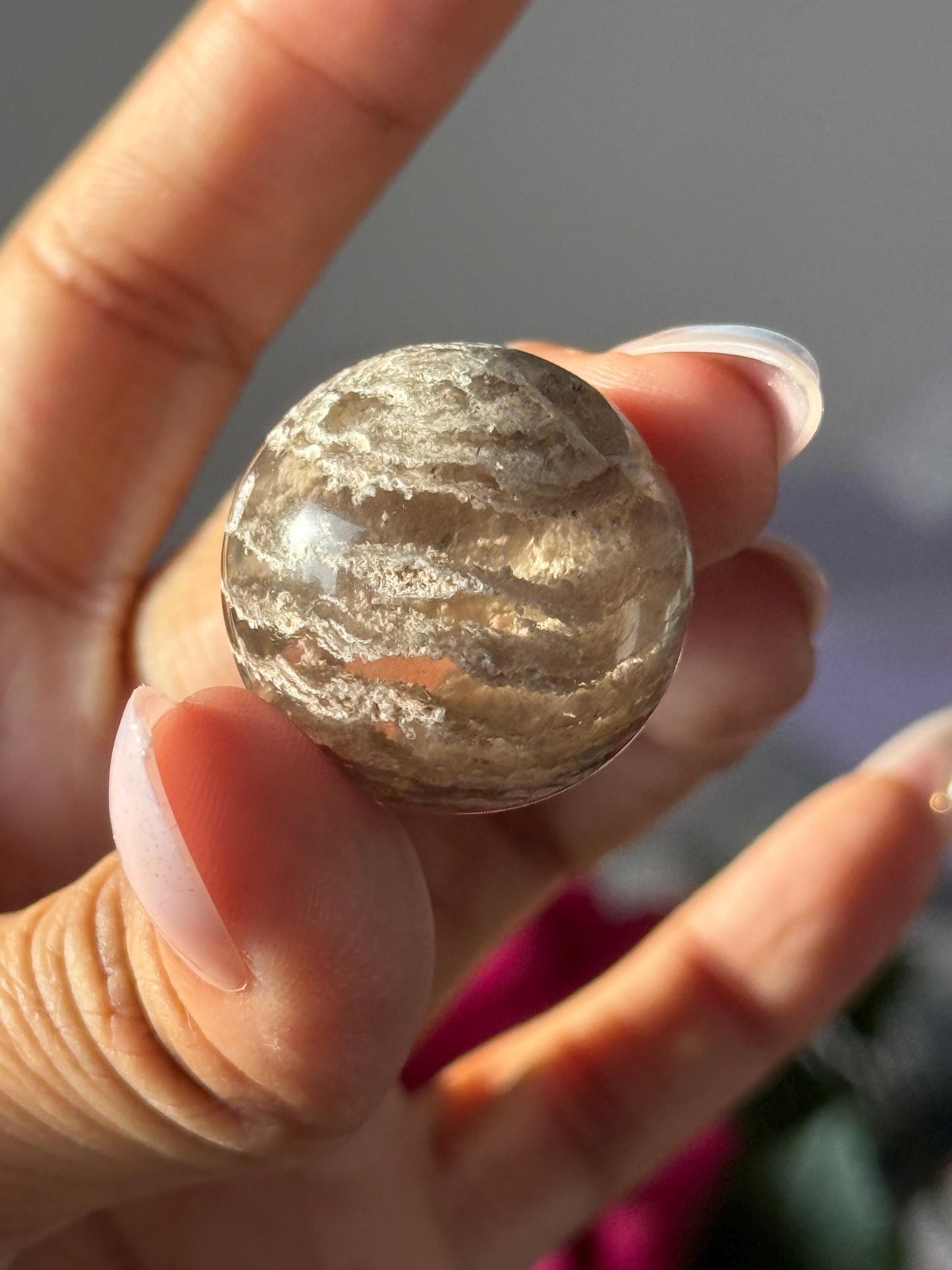 Thousand Layer Crystal Sphere, Mini Lodolite Sphere