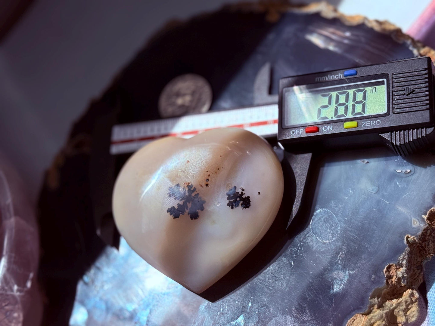 Dendritic Agate Heart, Wizard Stone, Milky Blue Dendrite, Blue Agate Heart, Merlinite, Stone of Magic, Crystal Gifts, Metaphysical Gift,