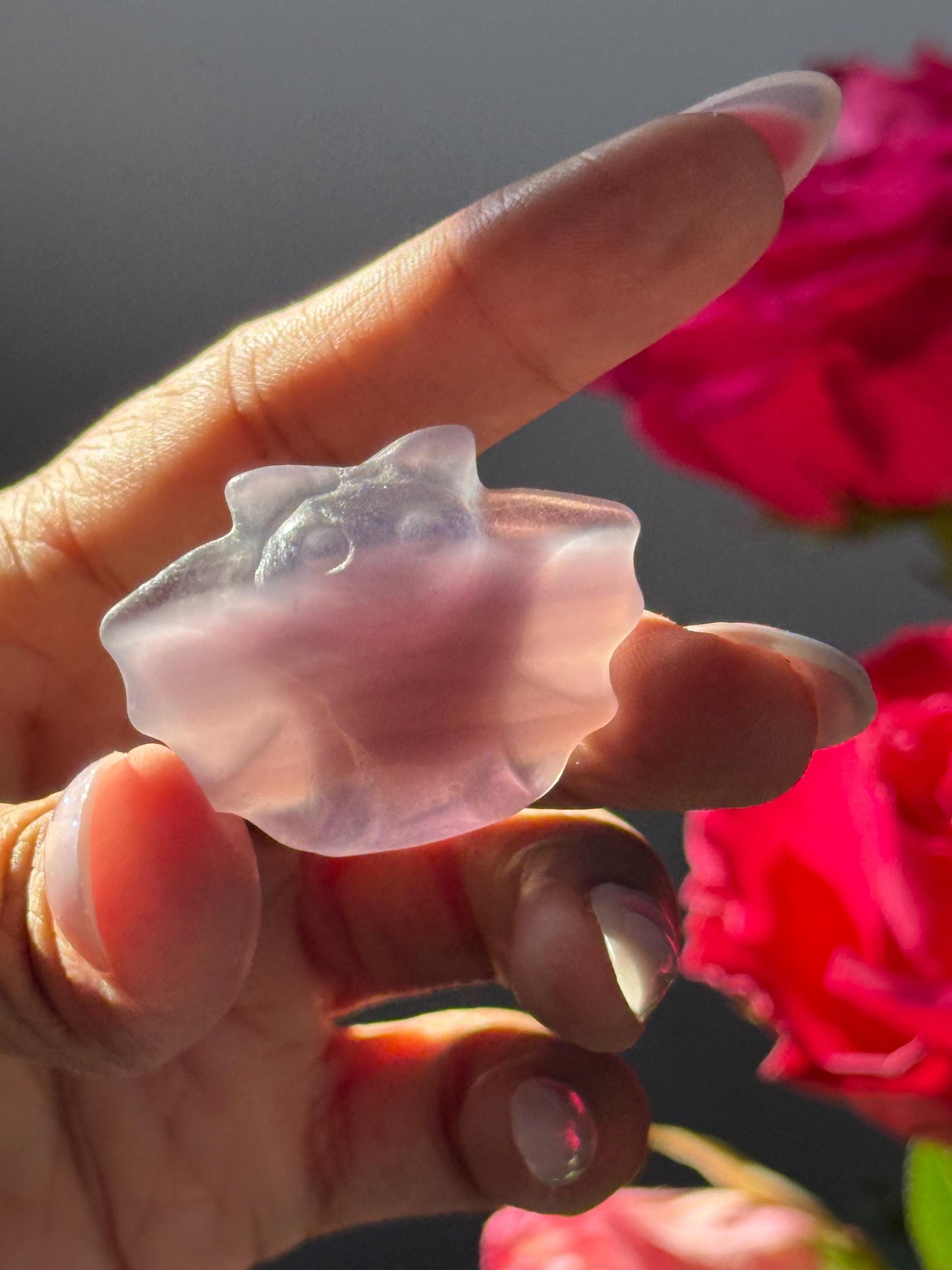 Fluorite baby bat, Crystal Bat, Halloween Crystal Carvings,