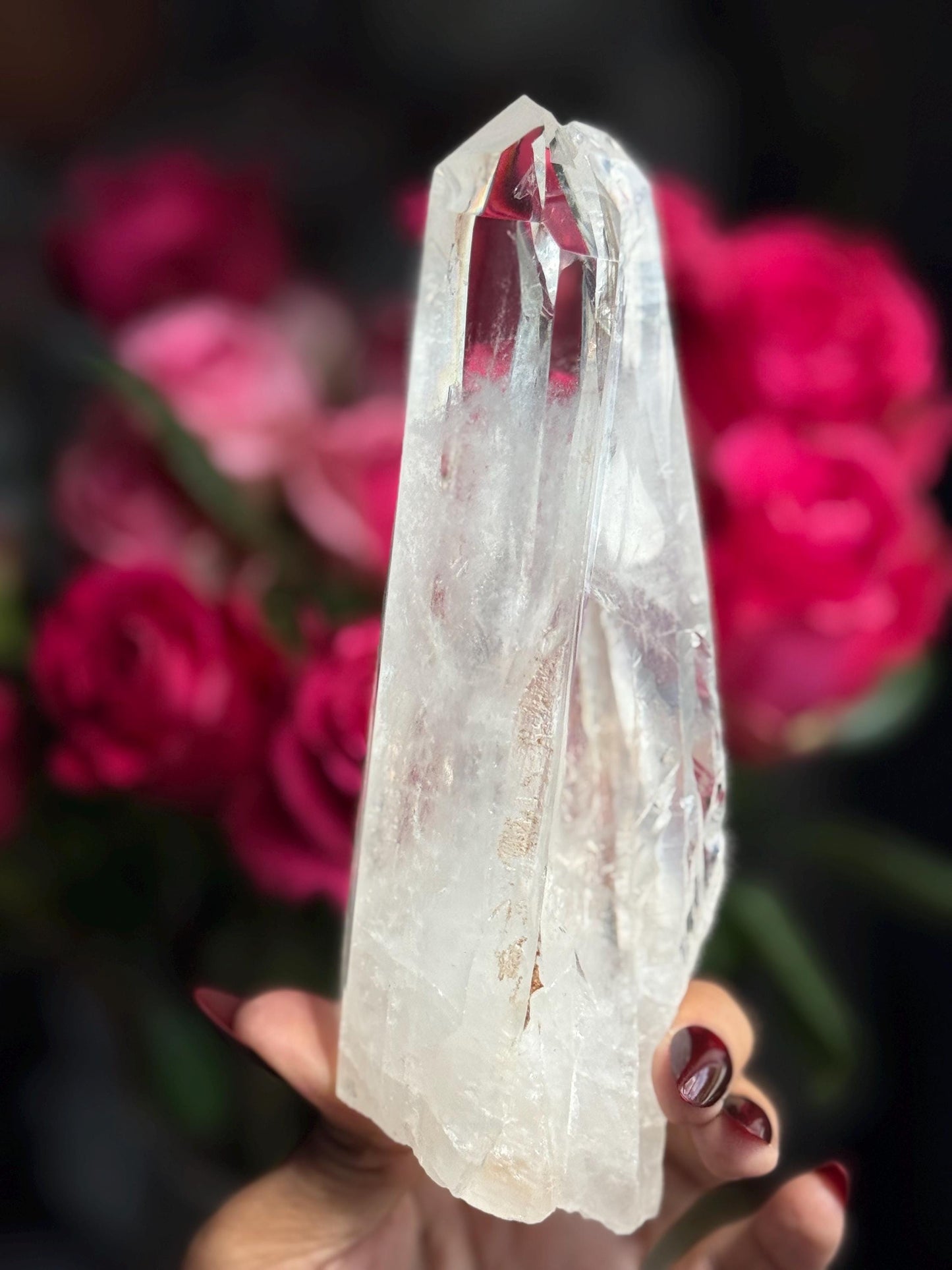 Twin Quartz Crystal on Wooden Stand, Natural Twin Quartz, Twin Flame Quartz, Home Decoration
