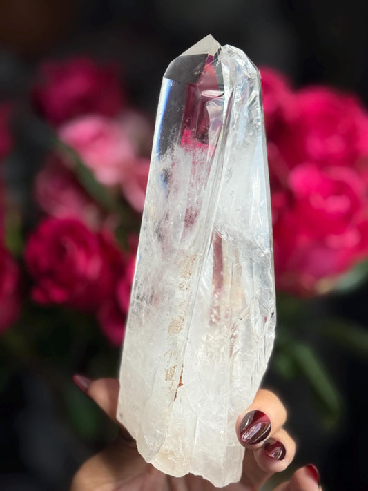 Twin Quartz Crystal on Wooden Stand, Natural Twin Quartz, Twin Flame Quartz, Home Decoration