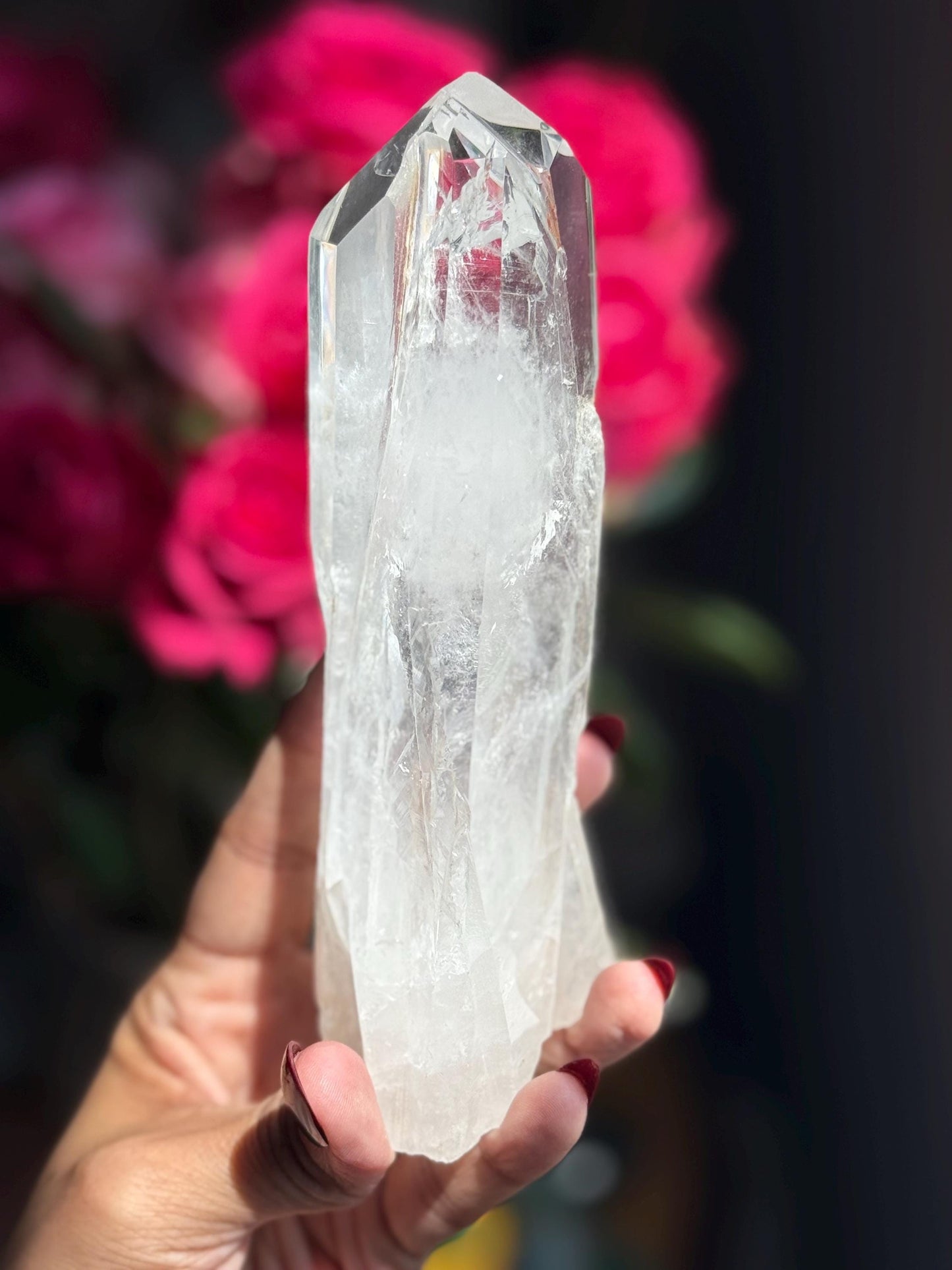 Twin Quartz Crystal on Wooden Stand, Natural Twin Quartz, Twin Flame Quartz, Home Decoration