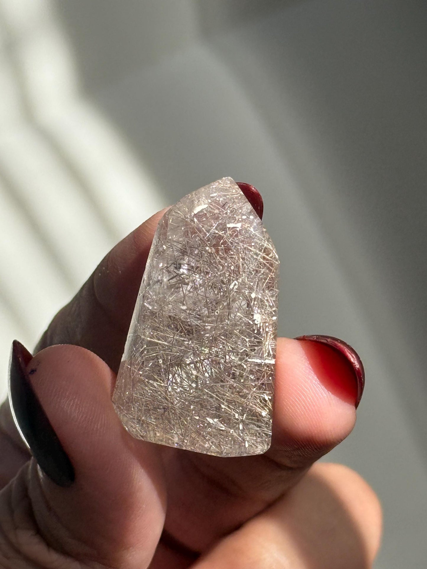 Mini Silver Rutile Quartz, Silver Rutilated Quartz, Inclsuion Quartz