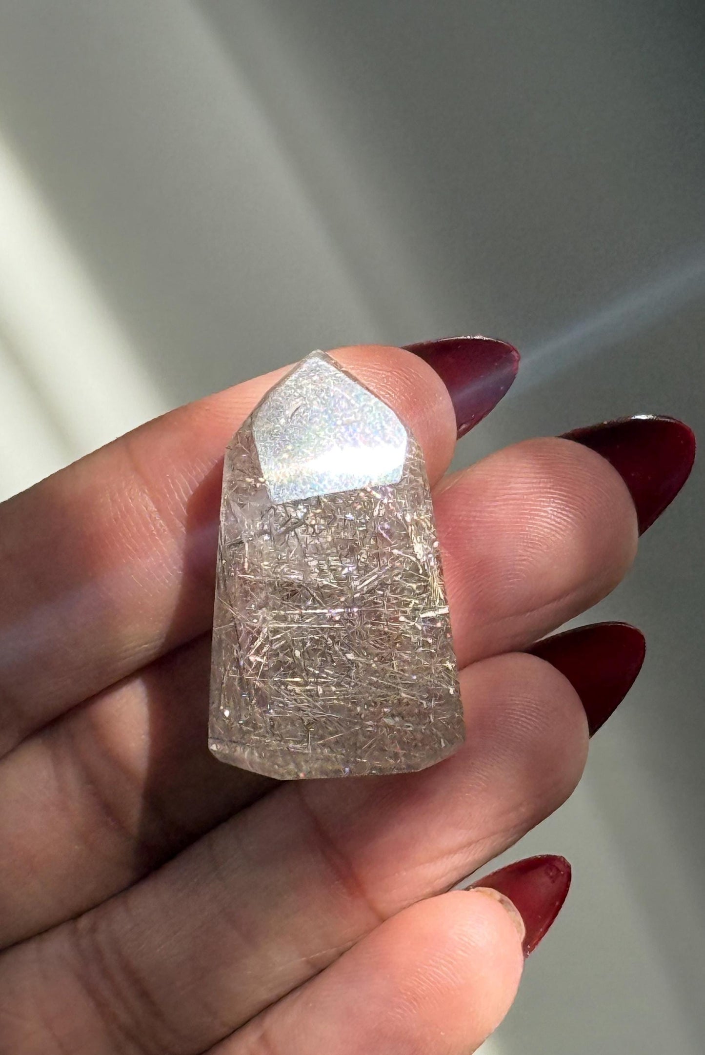 Mini Silver Rutile Quartz, Silver Rutilated Quartz, Inclsuion Quartz