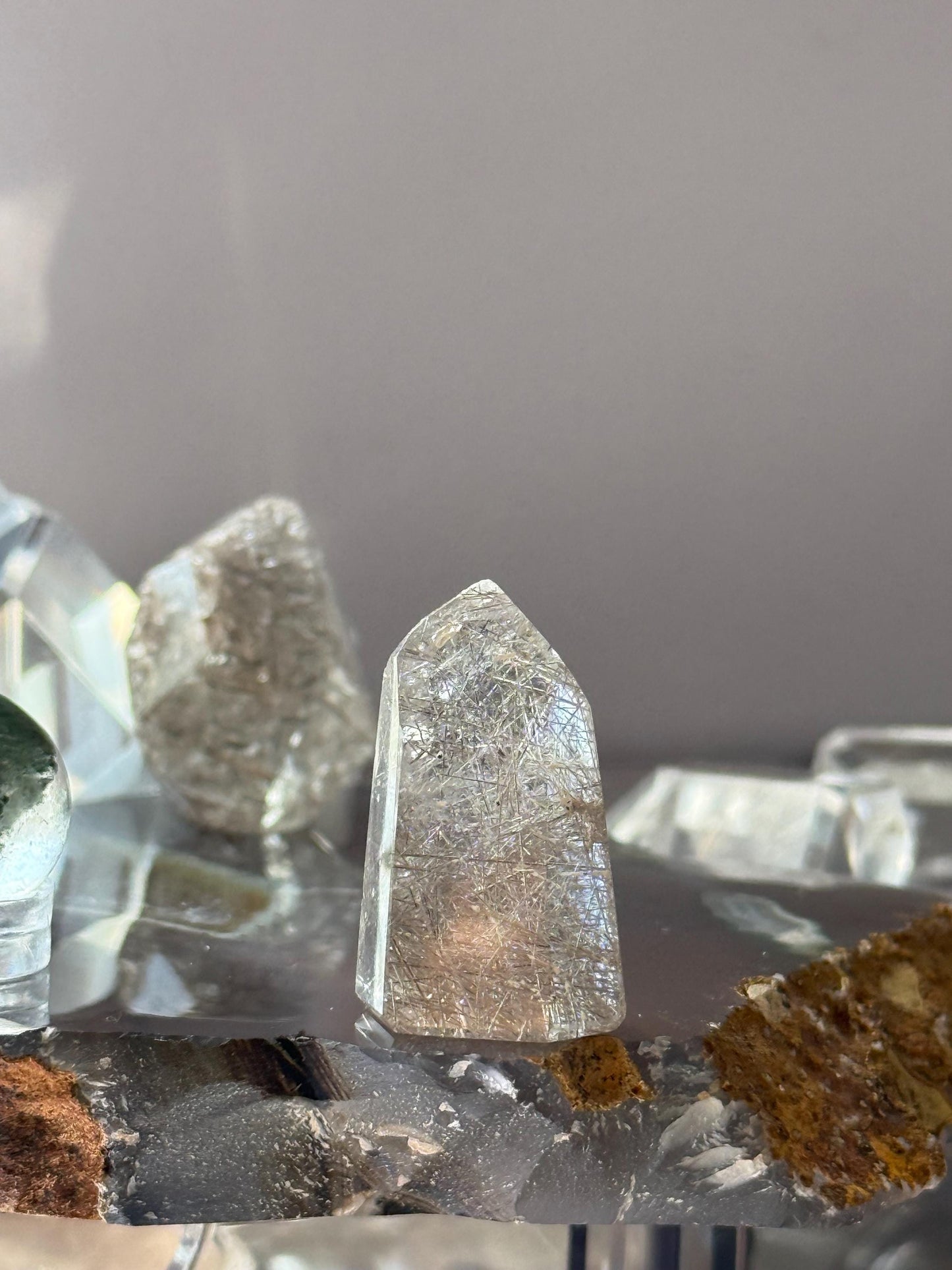 Mini Silver Rutile Quartz, Silver Rutilated Quartz, Inclsuion Quartz