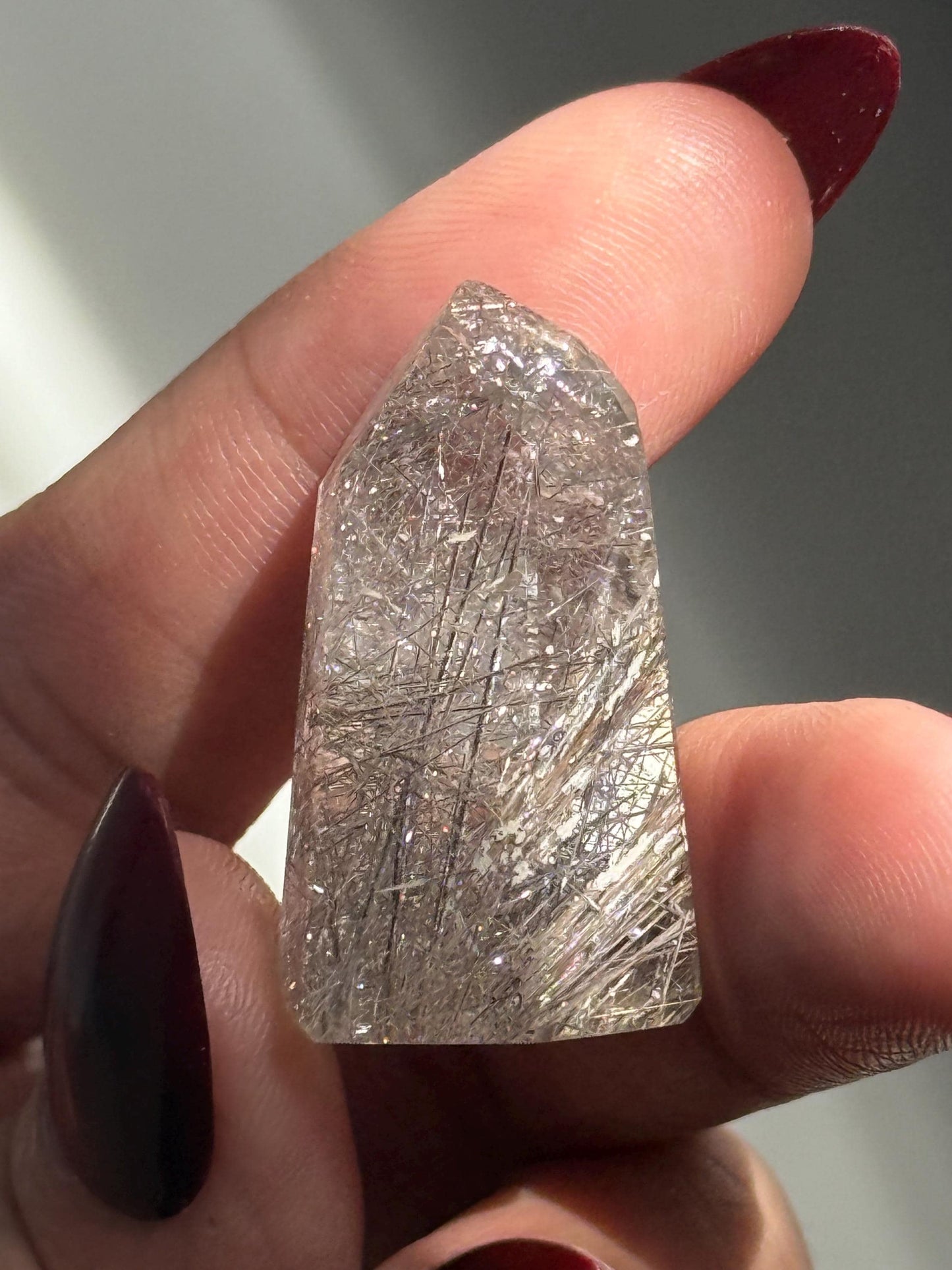 Mini Silver Rutile Quartz, Silver Rutilated Quartz, Inclsuion Quartz