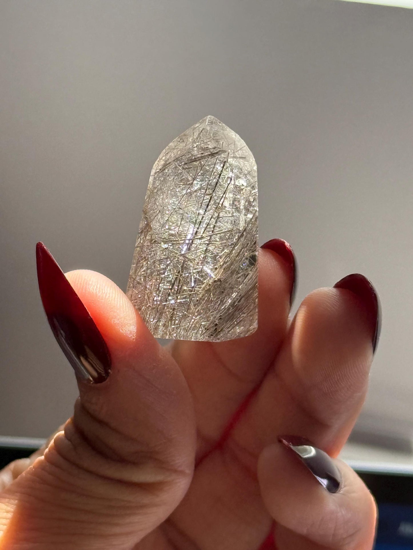 Mini Silver Rutile Quartz, Silver Rutilated Quartz, Inclsuion Quartz