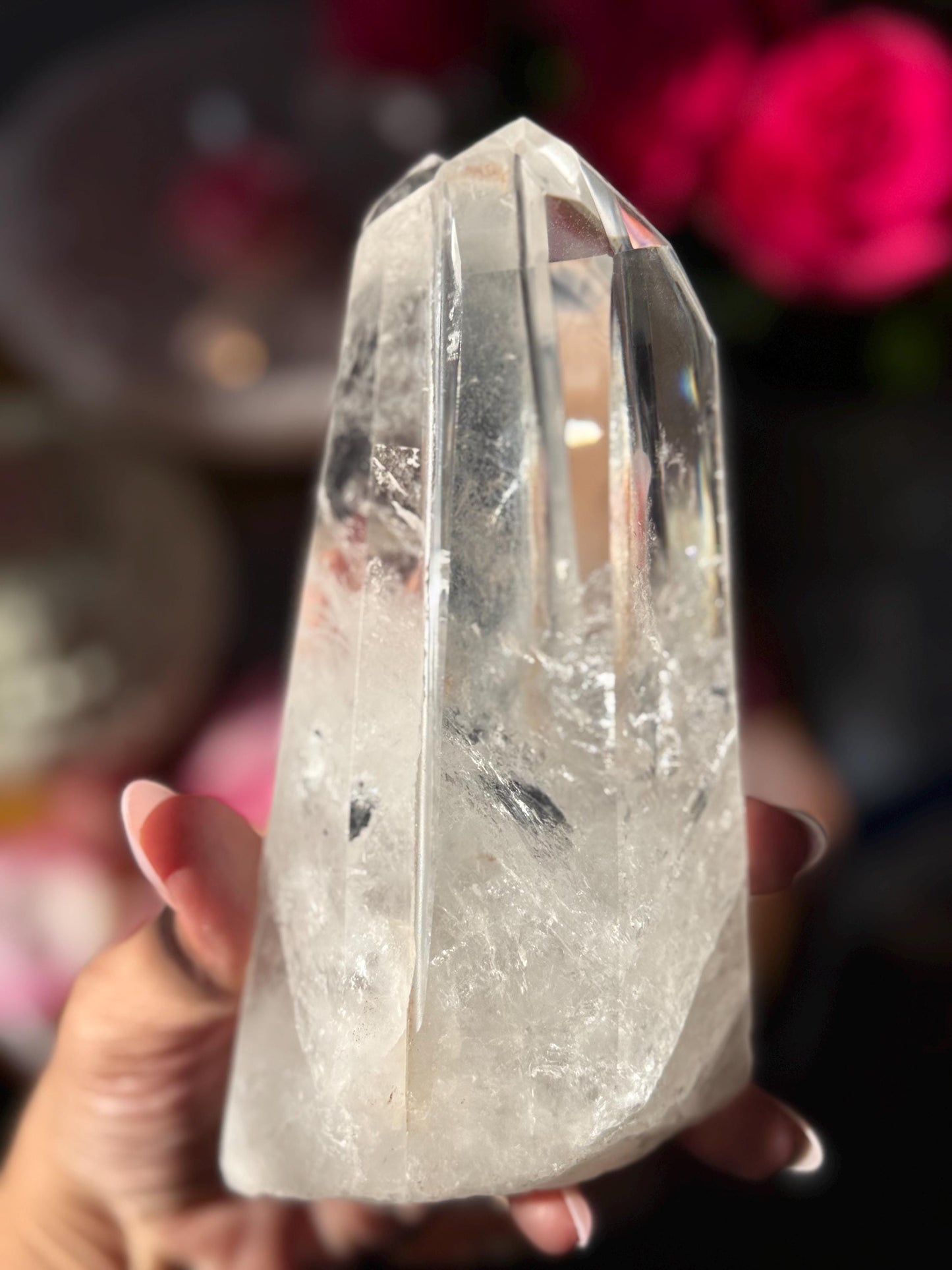 Twin Quartz Crystal on Wooden Stand, Natural Twin Quartz, Twin Flame Quartz, Home Decoration