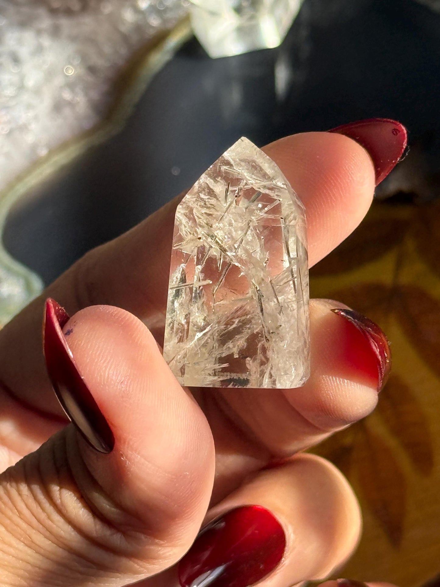 Mini Silver Rutile Quartz, Silver Rutilated Quartz, Inclsuion Quartz