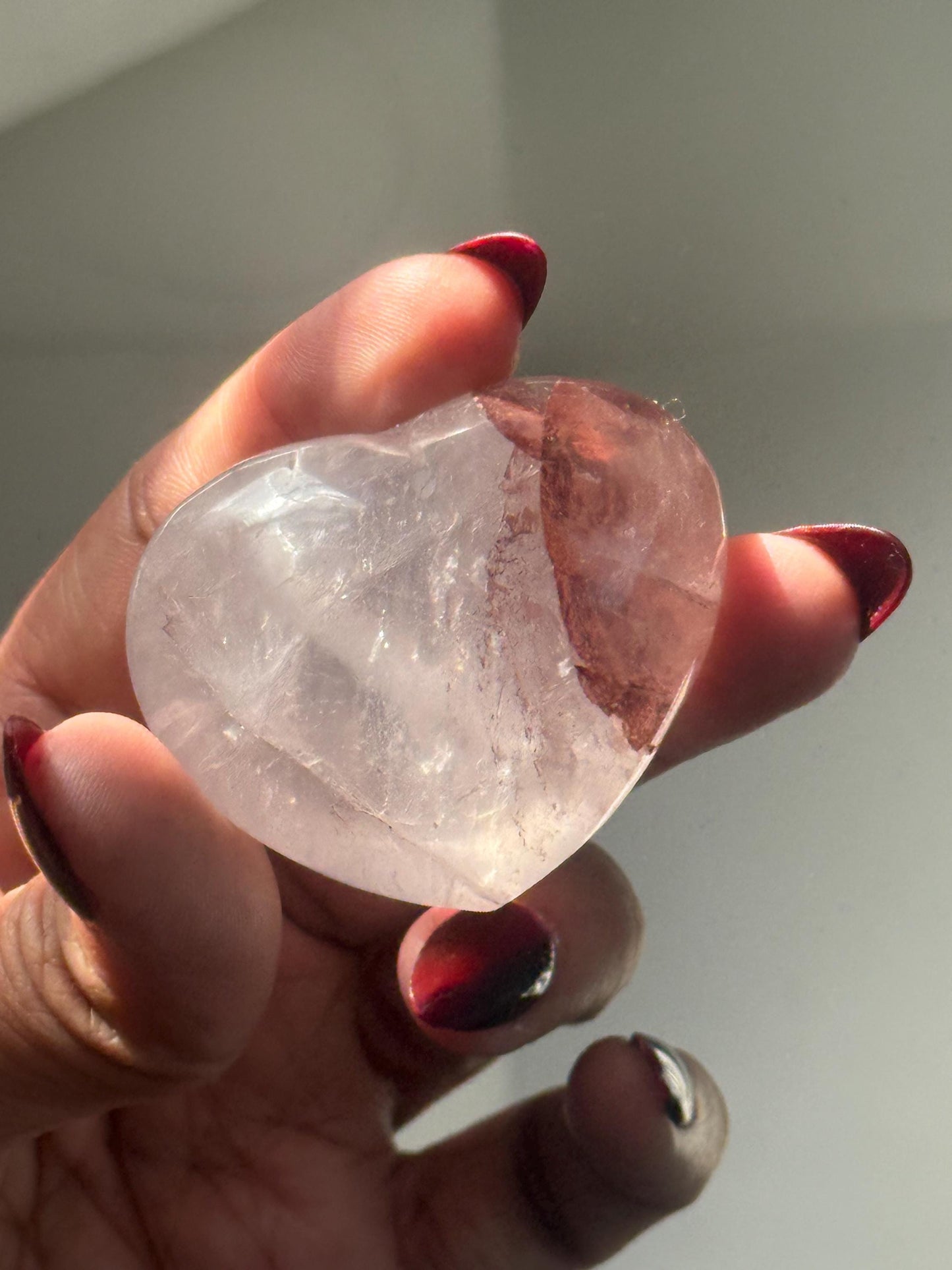 Fire Quartz Heart, Smal Red Fire Quartz Heart, Crystal Gifts, Heart Charms