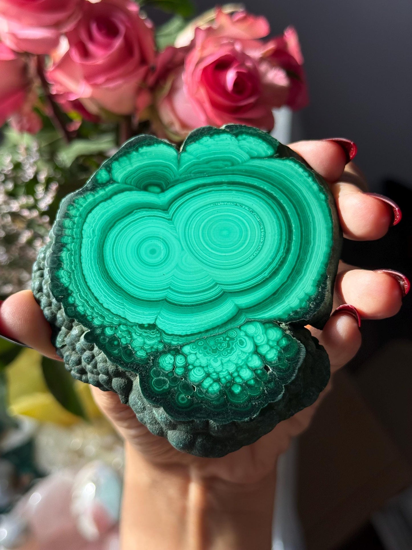 Druzy Malachite Slab, Polished Malachite, Malachite, Natural Home Decoration, Crystal Gifts For Friends,