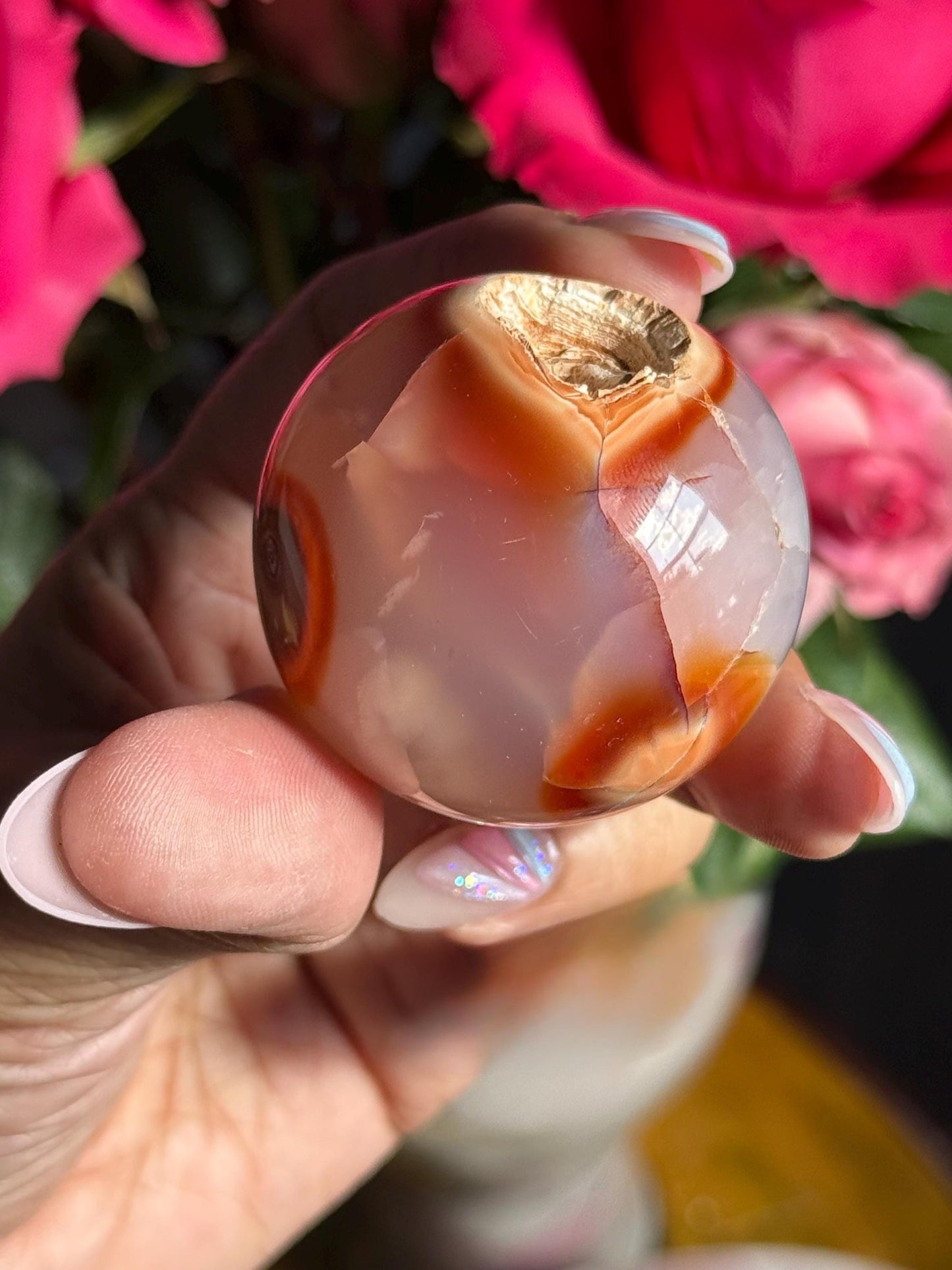 Unique Carnelian Sphere, Pink Carnelian, Carnelian, Healing Crystals