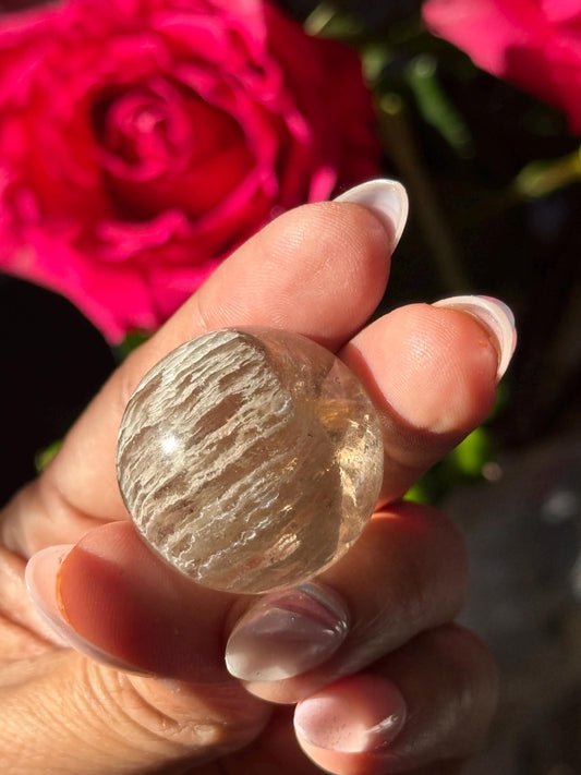 Garden Quartz Sphere, Mica In Quartz Sphere, Thousand Layers Crystal Sphere