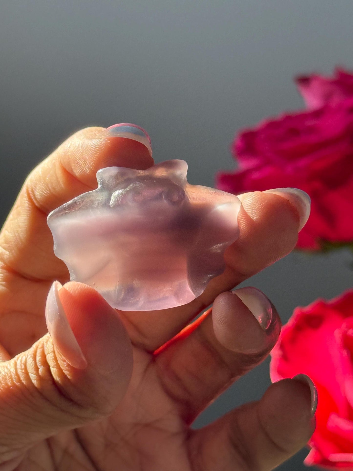 Fluorite baby bat, Crystal Bat, Halloween Crystal Carvings,