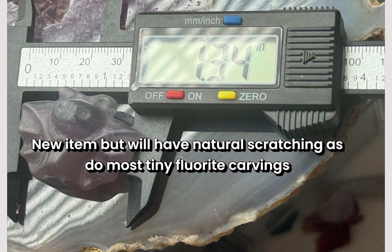 Fluorite baby bat, Crystal Bat, Halloween Crystal Carvings,