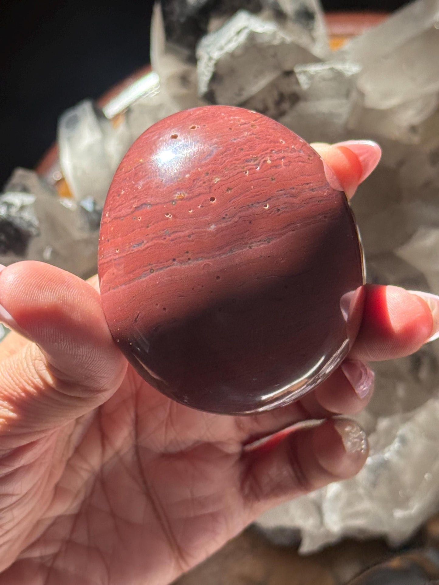 Ocean Jasper Palm Stone, Red Ocean Jasper, Purple Ocean Jasper Stone, Ocean Jasper, Worry Stone, Chakra Palm Stones, crystals for healing,